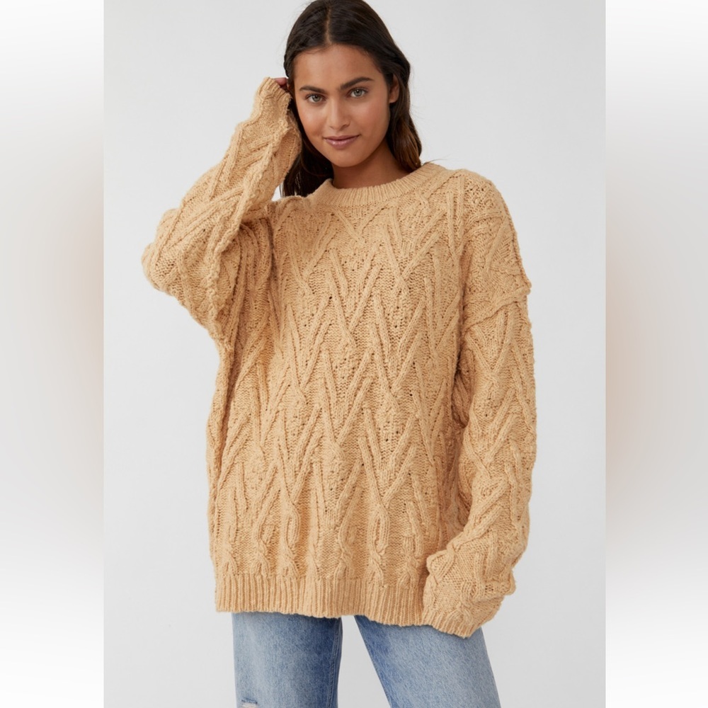 NWOT Free People Isa Cable Knit Sweater, Small - Picture 1 of 12